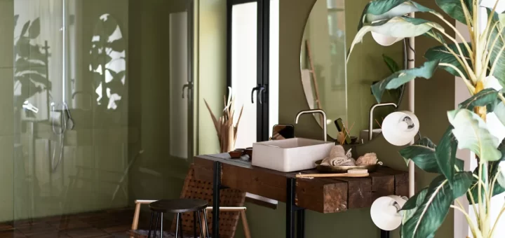 łazienka z naturalnymi elementami